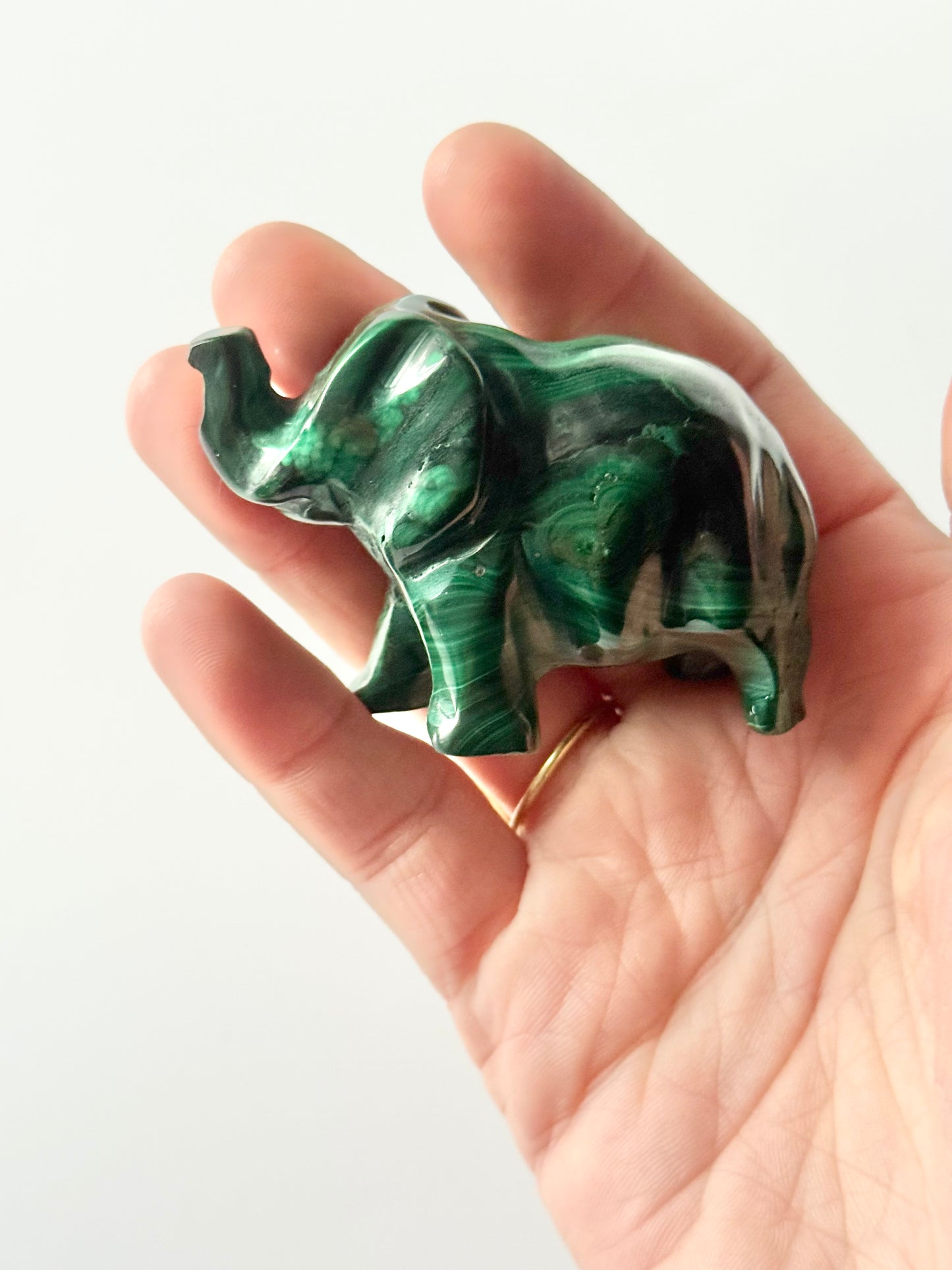 Malachite Elephant Carving