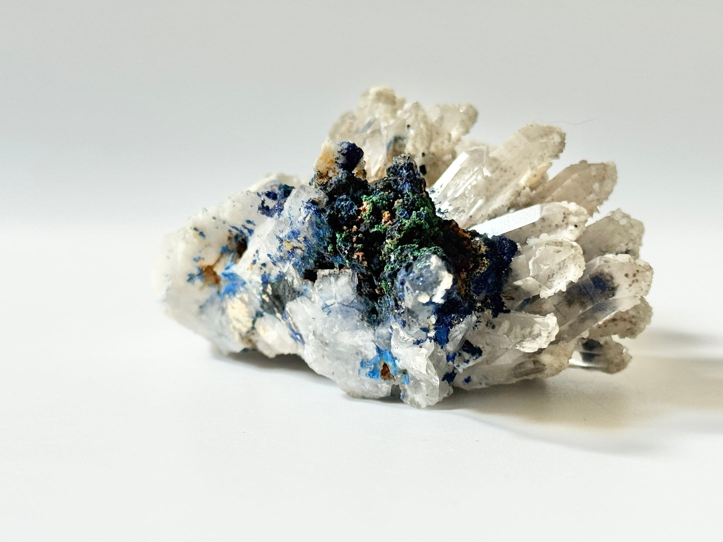 Azurite on Clear Quartz