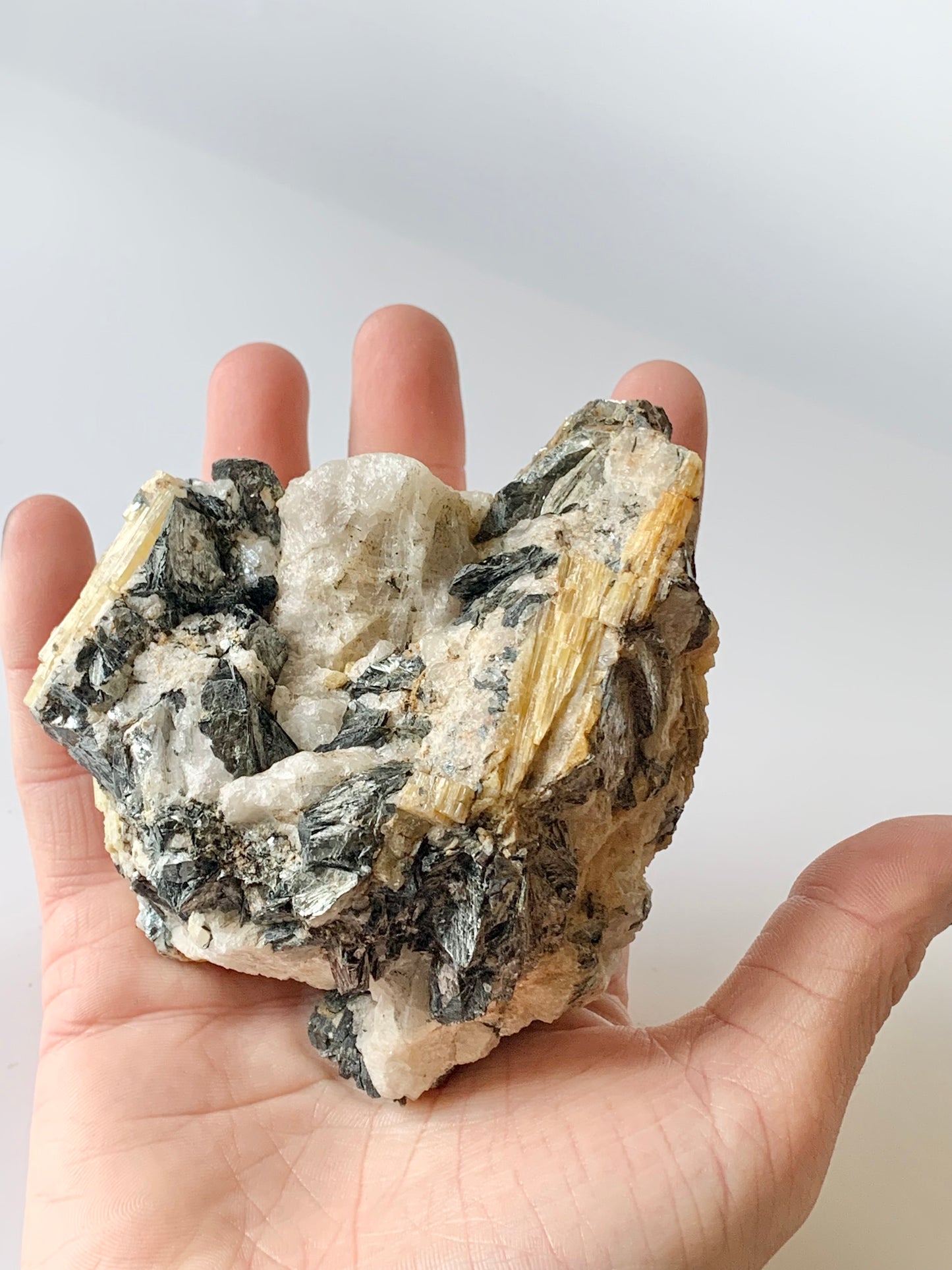 Yellow tourmaline in biotite matrix