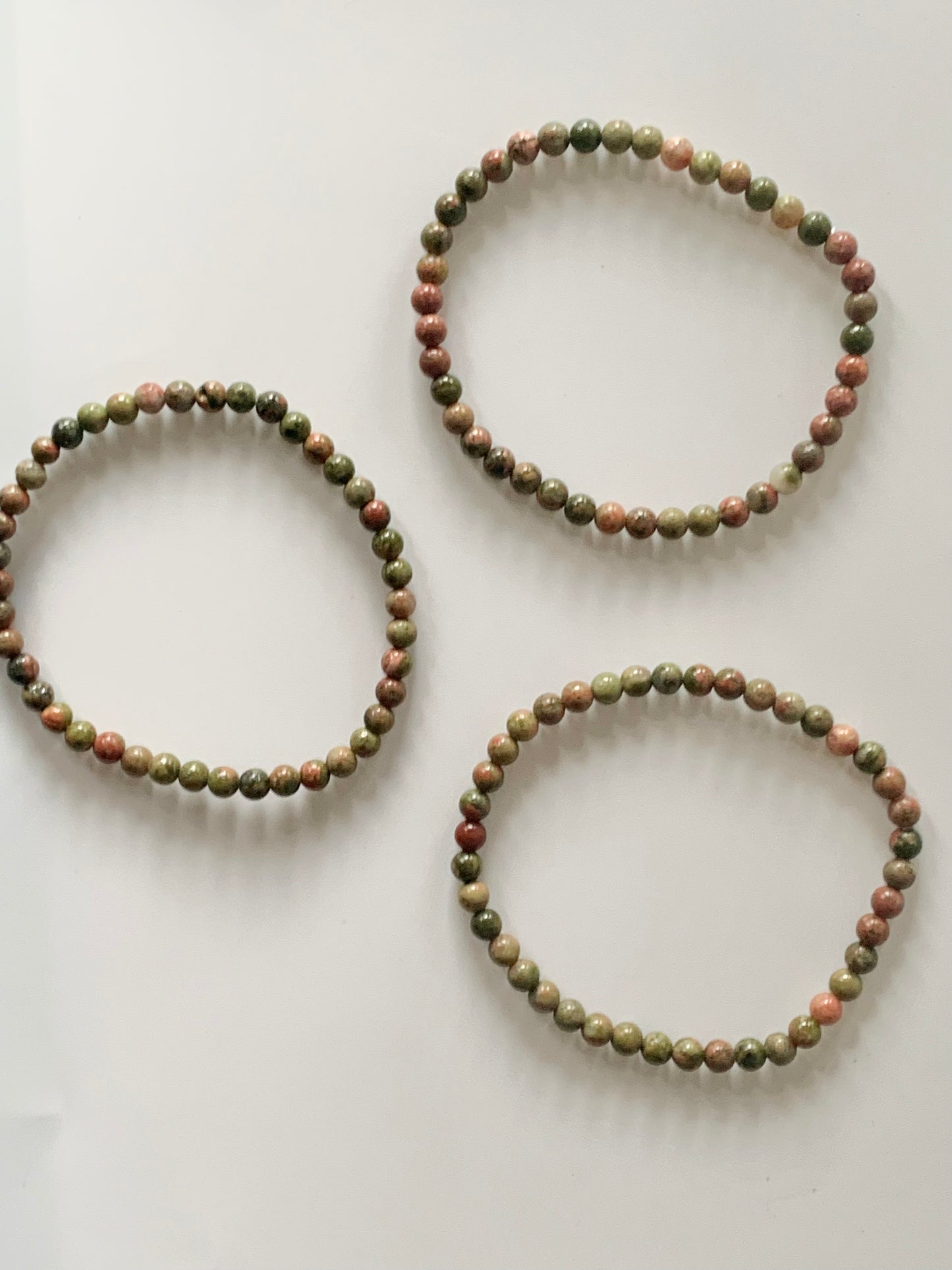 Unakite Bead Bracelet