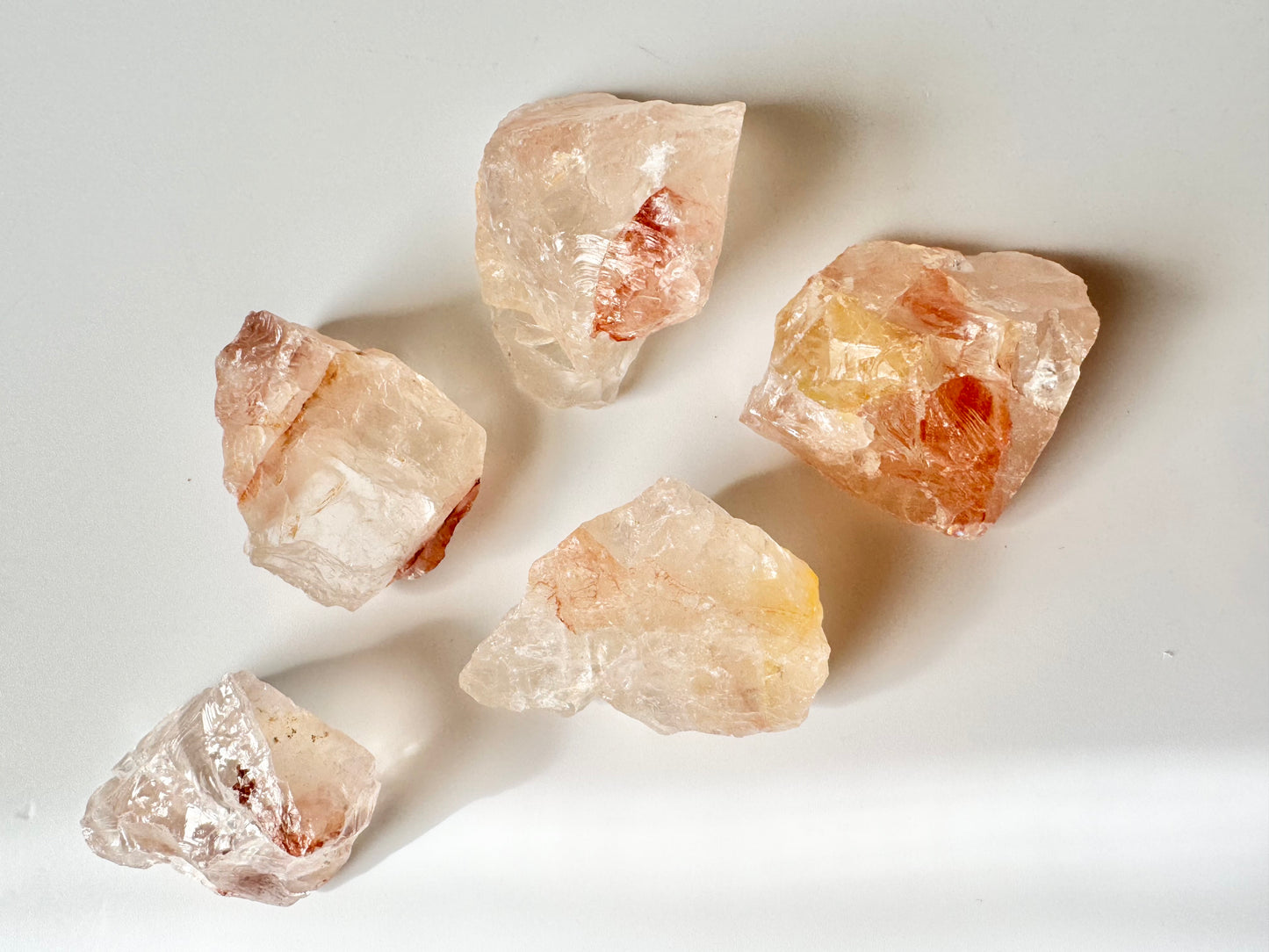 Fire Quartz, hematoid quartz, raw tumble