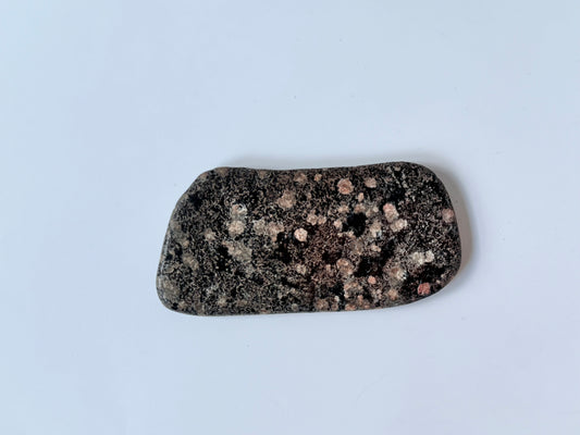 Small firework/flower obsidian slab, polished