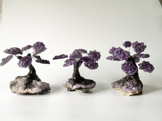 Amethyst Gem Bonsai Tree on Amethyst Base
