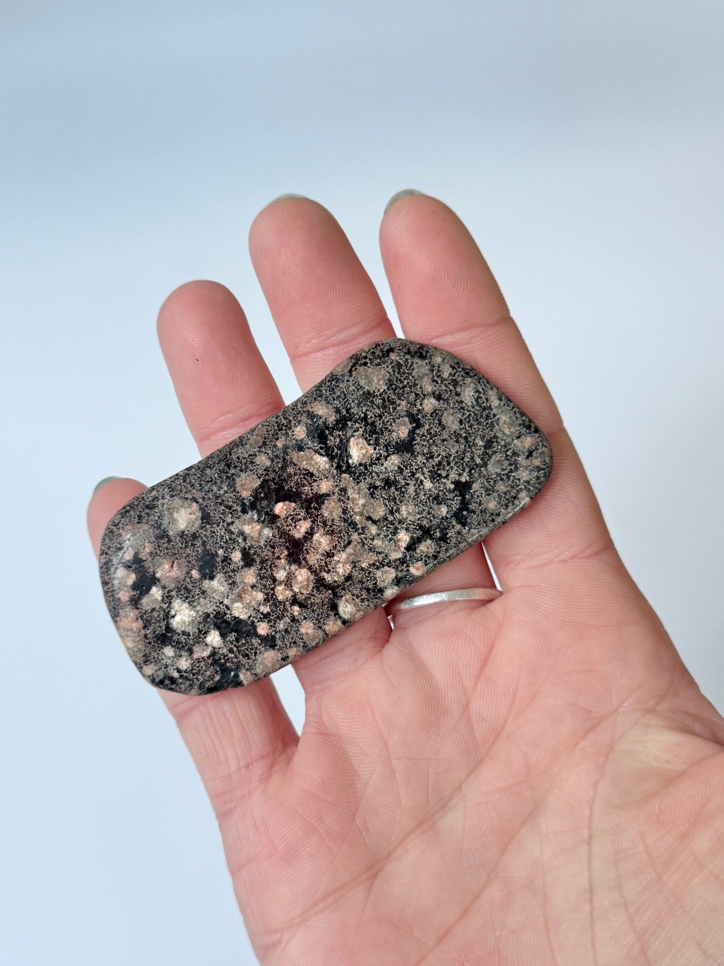Small firework/flower obsidian slab, polished