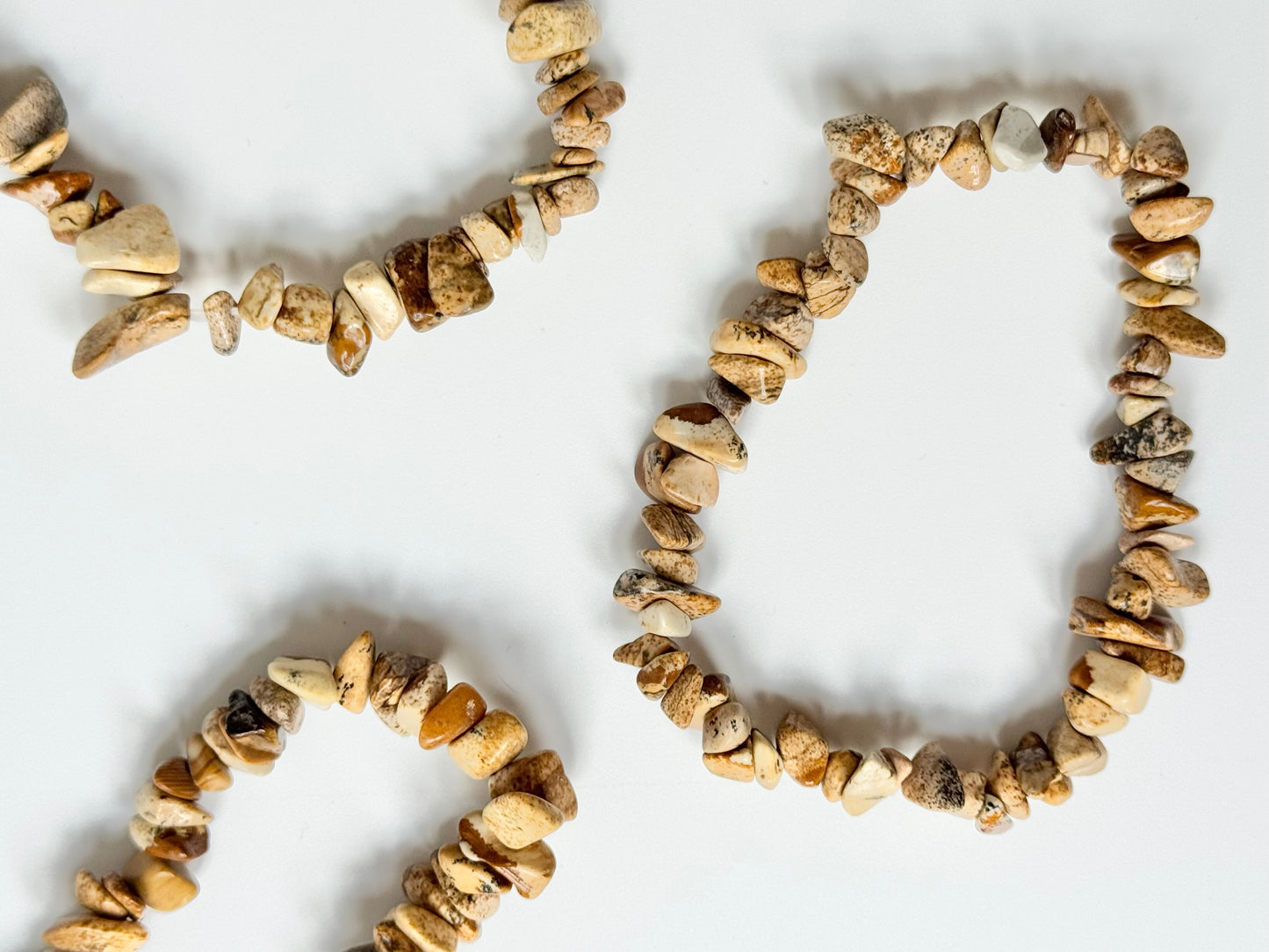 Picture Stone Chip Bead Bracelet