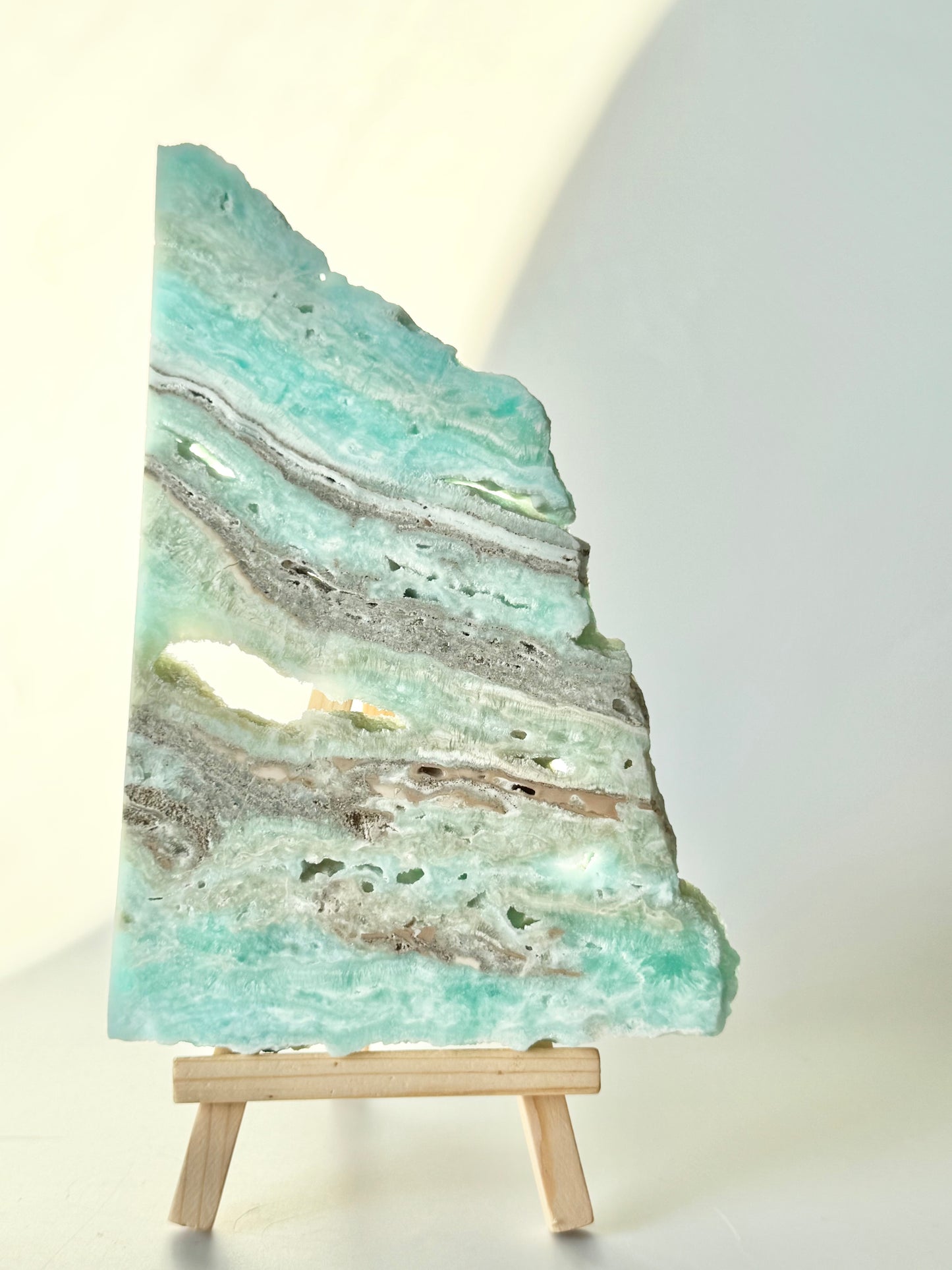 Blue aragonite slab