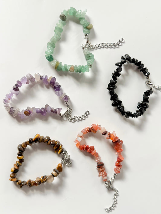 Chip Bead Bracelet, clasp, assorted