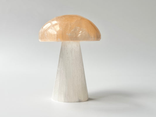 Peach Satin Spar Mushroom