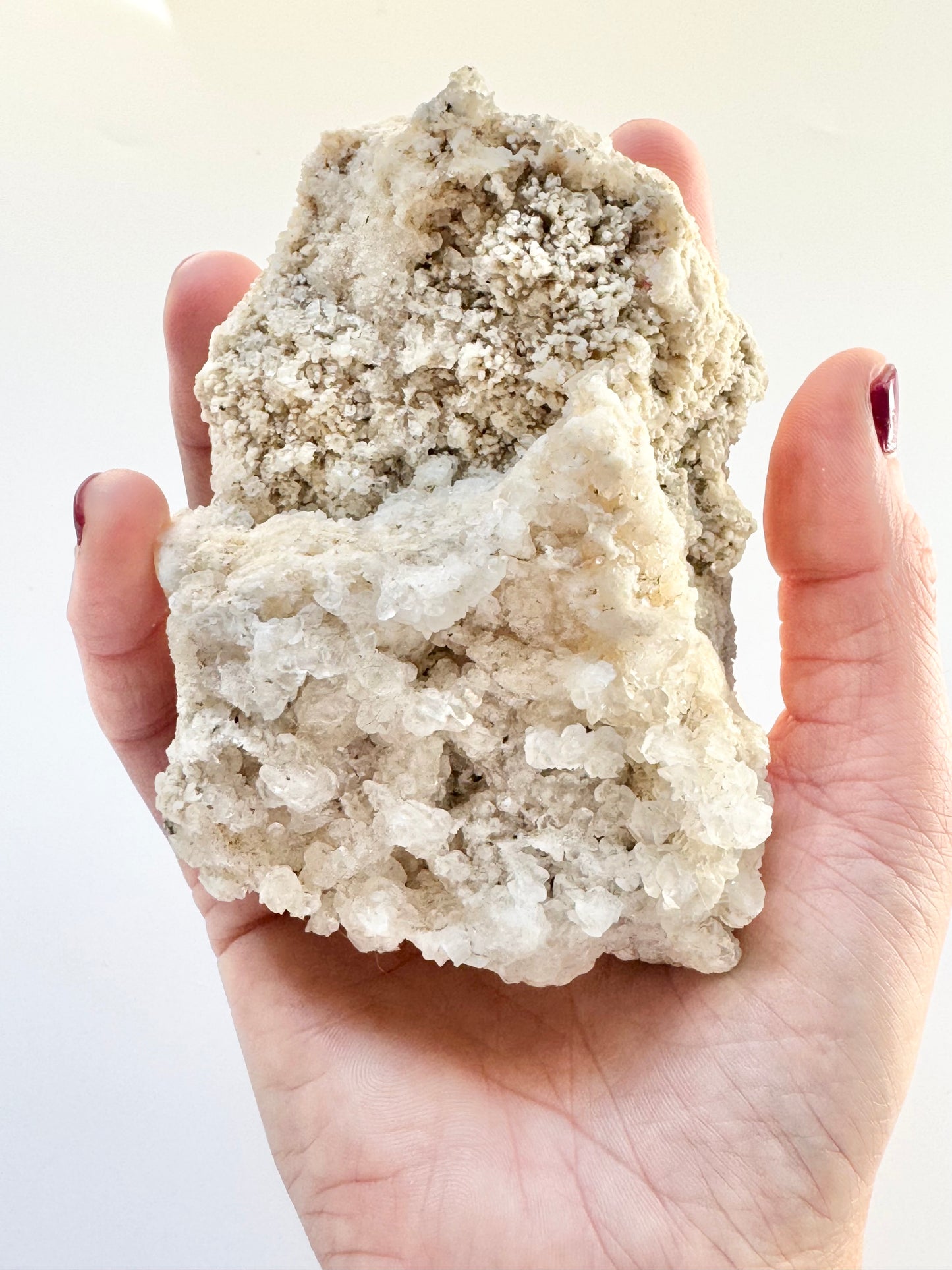 Calcite with pyrite, quartz, and galena (or tetrahedrite)