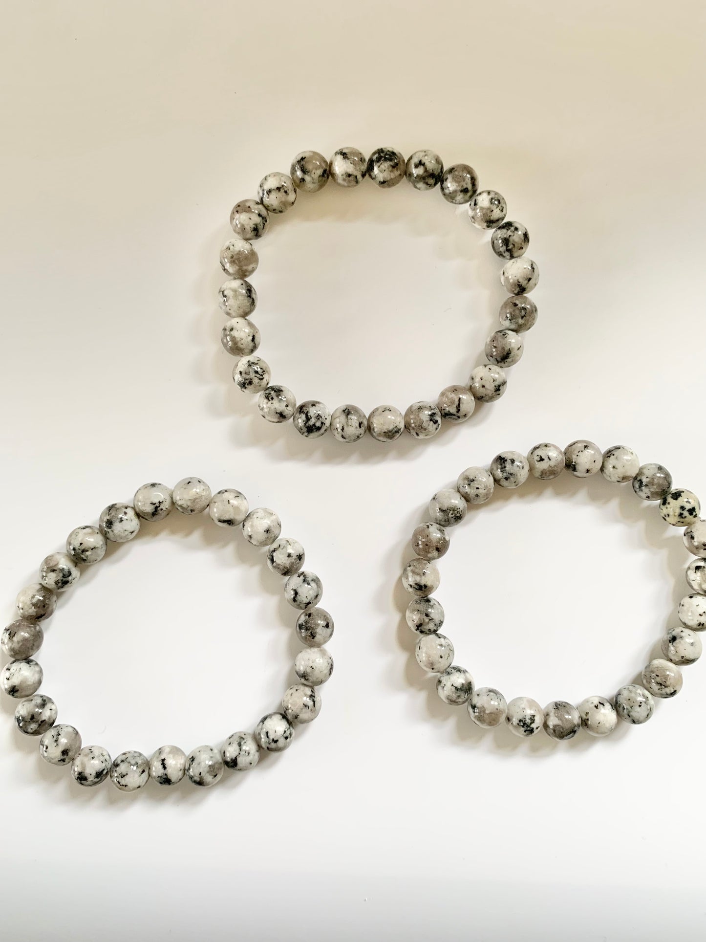 Granite Round Bead Bracelet