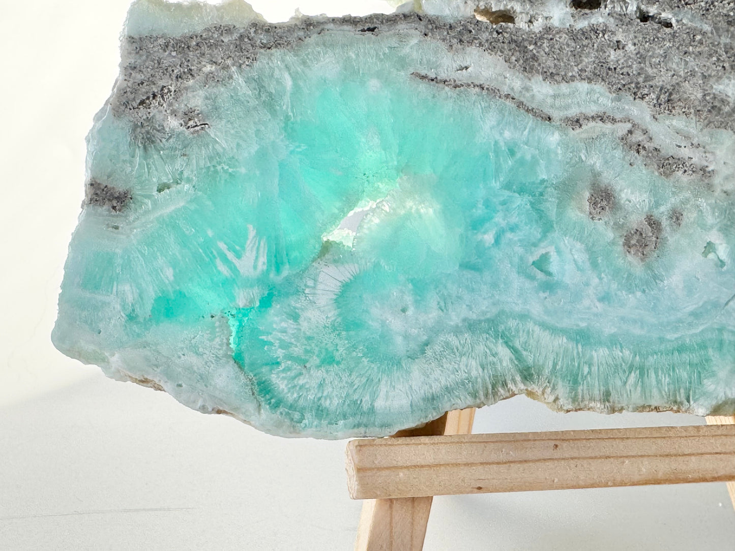 Blue aragonite slab
