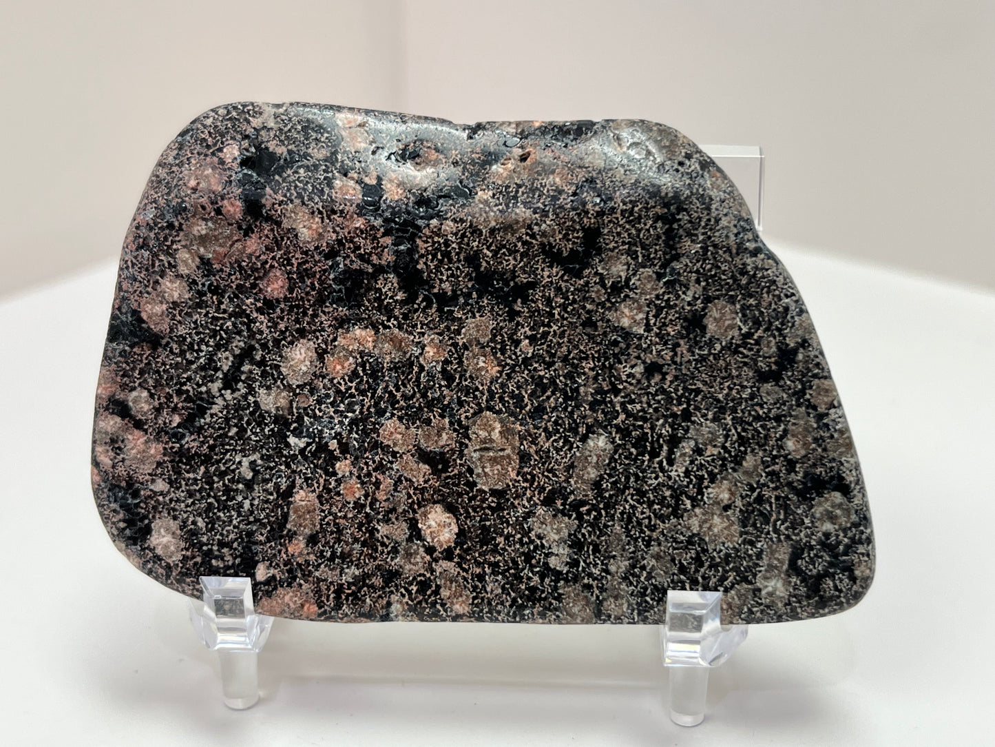 Small firework/flower obsidian slab, polished