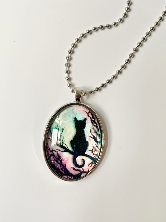 Cat on Branch Necklace