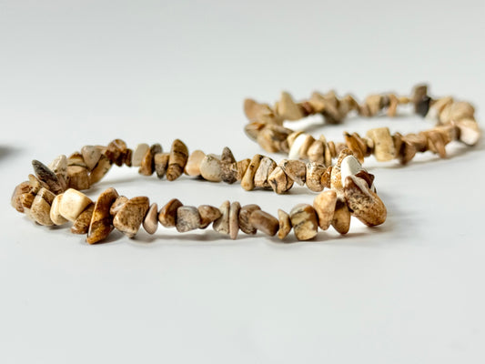 Picture Stone Chip Bead Bracelet