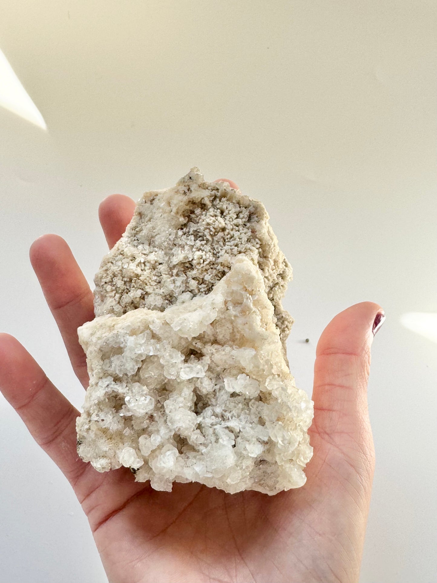 Calcite with pyrite, quartz, and galena (or tetrahedrite)