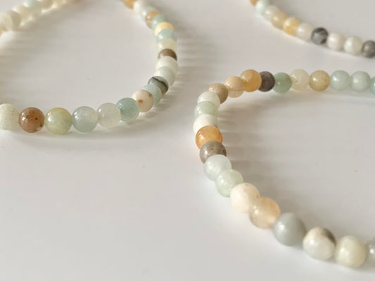 Caribbean Calcite Round Bead Bracelet, 4mm