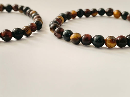 Tigers Eye Bead Bracelet, Mixed, 8mm