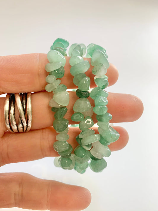 Green Aventurine Chip Bead Bracelet