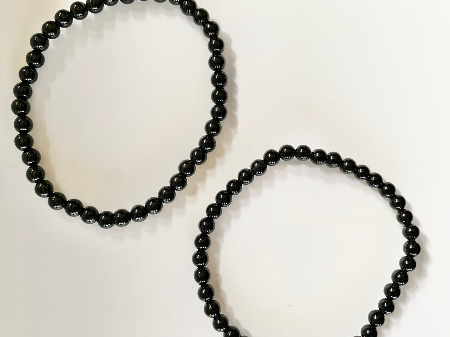 Obsidian Round Bead Bracelet, 4mm