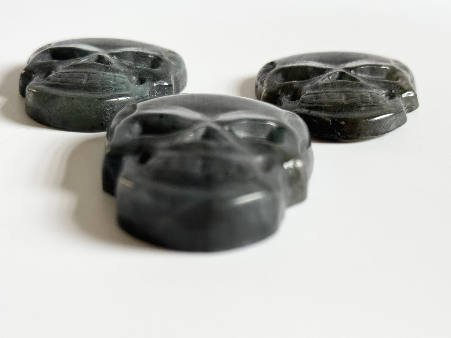 Labradorite Flat Skull Carving
