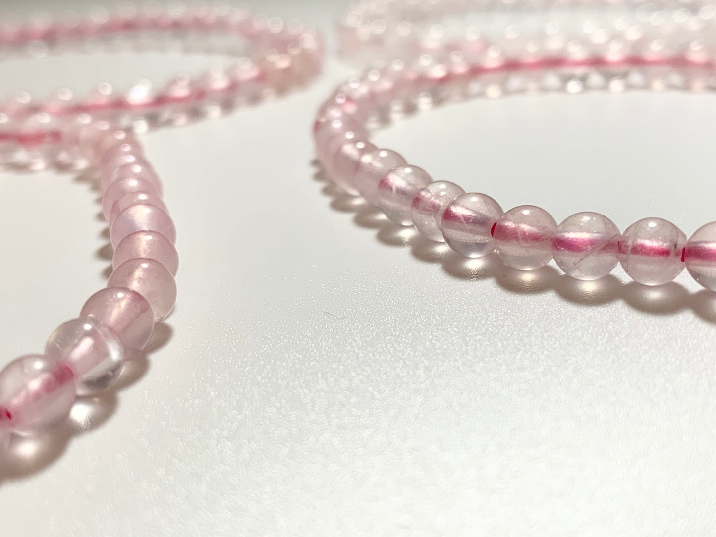Rose Quartz Round Bead Bracelet, 4mm