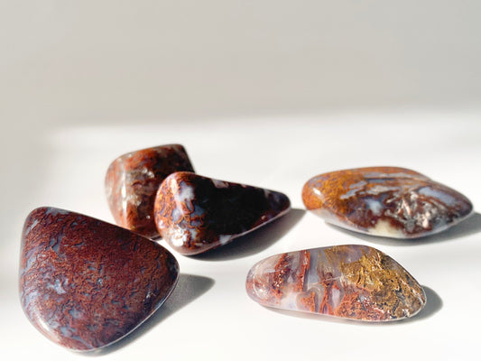 Mexican Moss Agate Polished stone, tumble