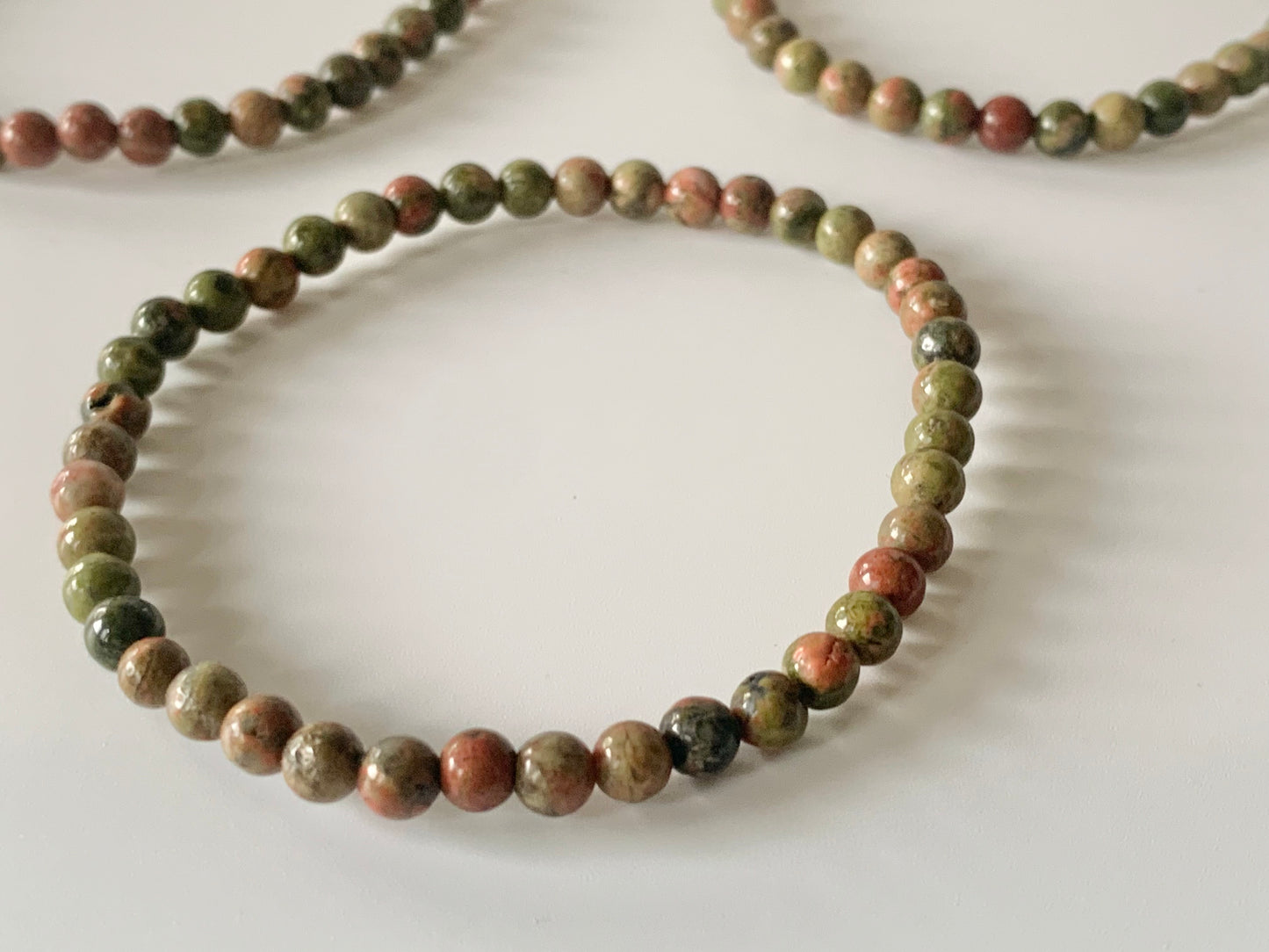 Unakite Bead Bracelet