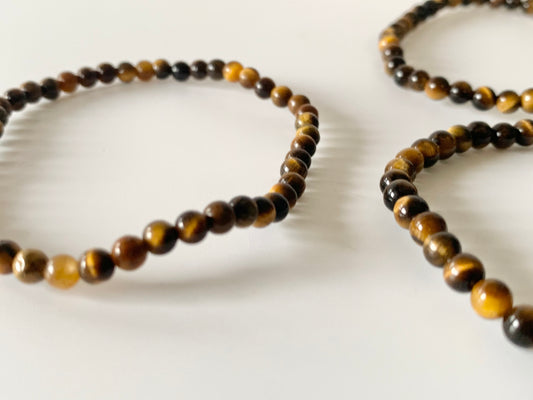 Tiger's Eye Bead Bracelet, 4mm