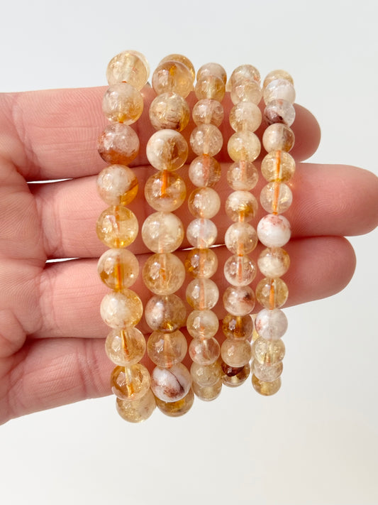 Citrine Round Bead Bracelet