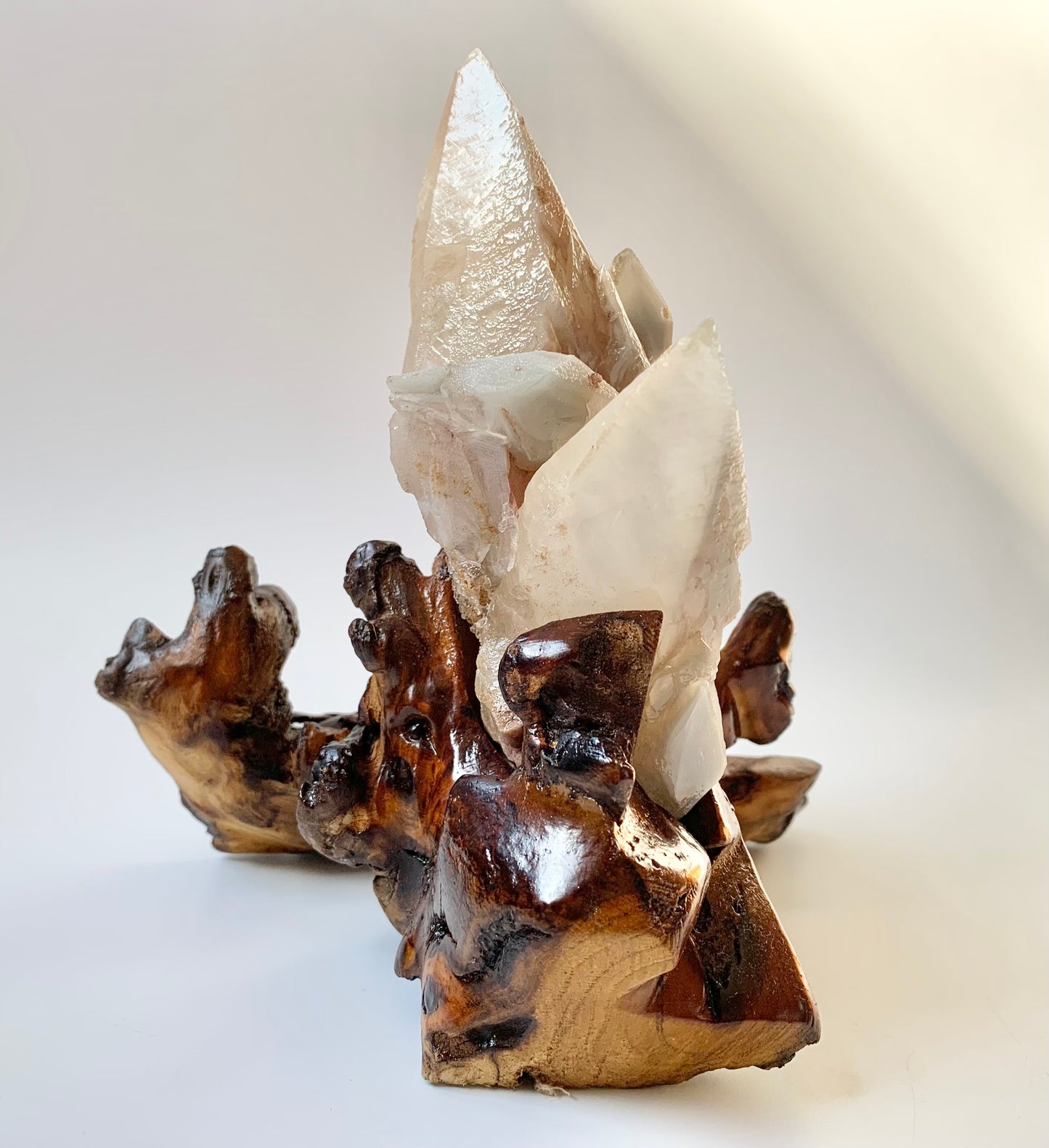 Raw Calcite, Wooden Stand
