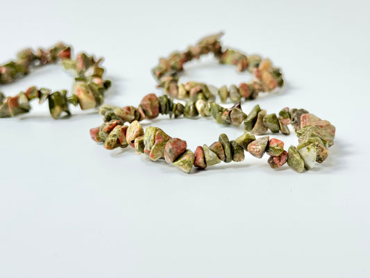 Unakite Chip Bead Bracelet
