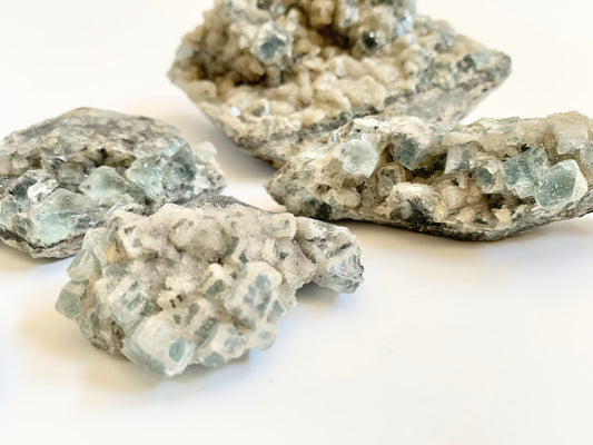 Blue fluorite, Raw