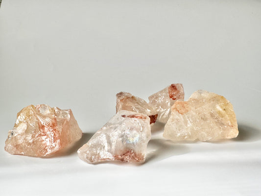 Fire Quartz, hematoid quartz, raw tumble