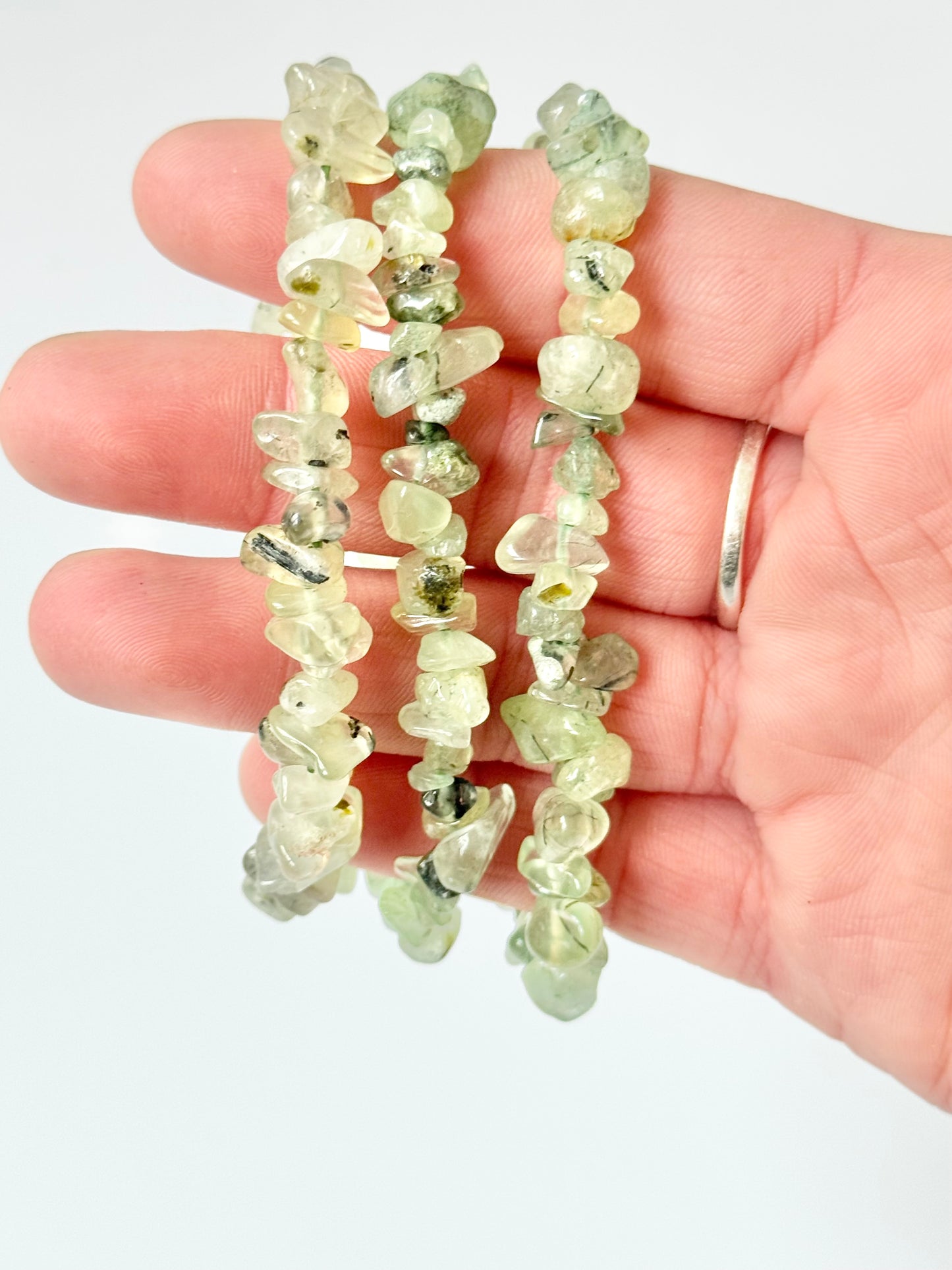 Prehnite Chip Bead Bracelet