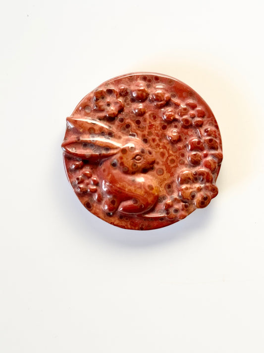Ocean Jasper Bunny Flat Carving