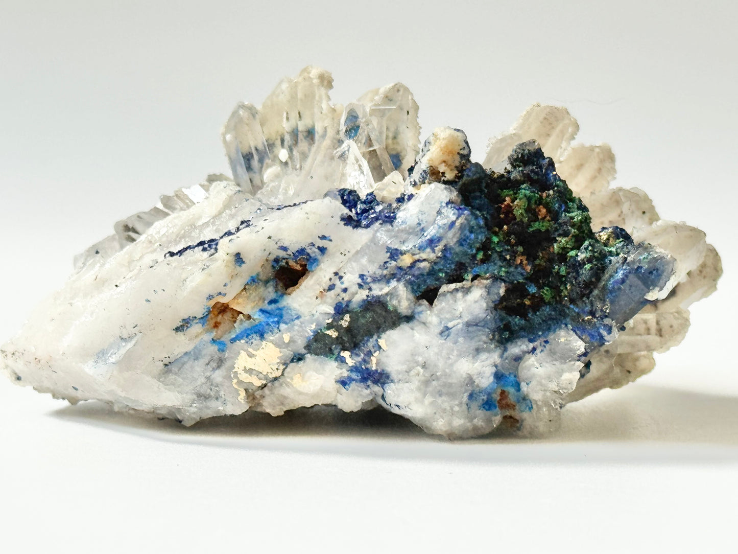 Azurite on Clear Quartz