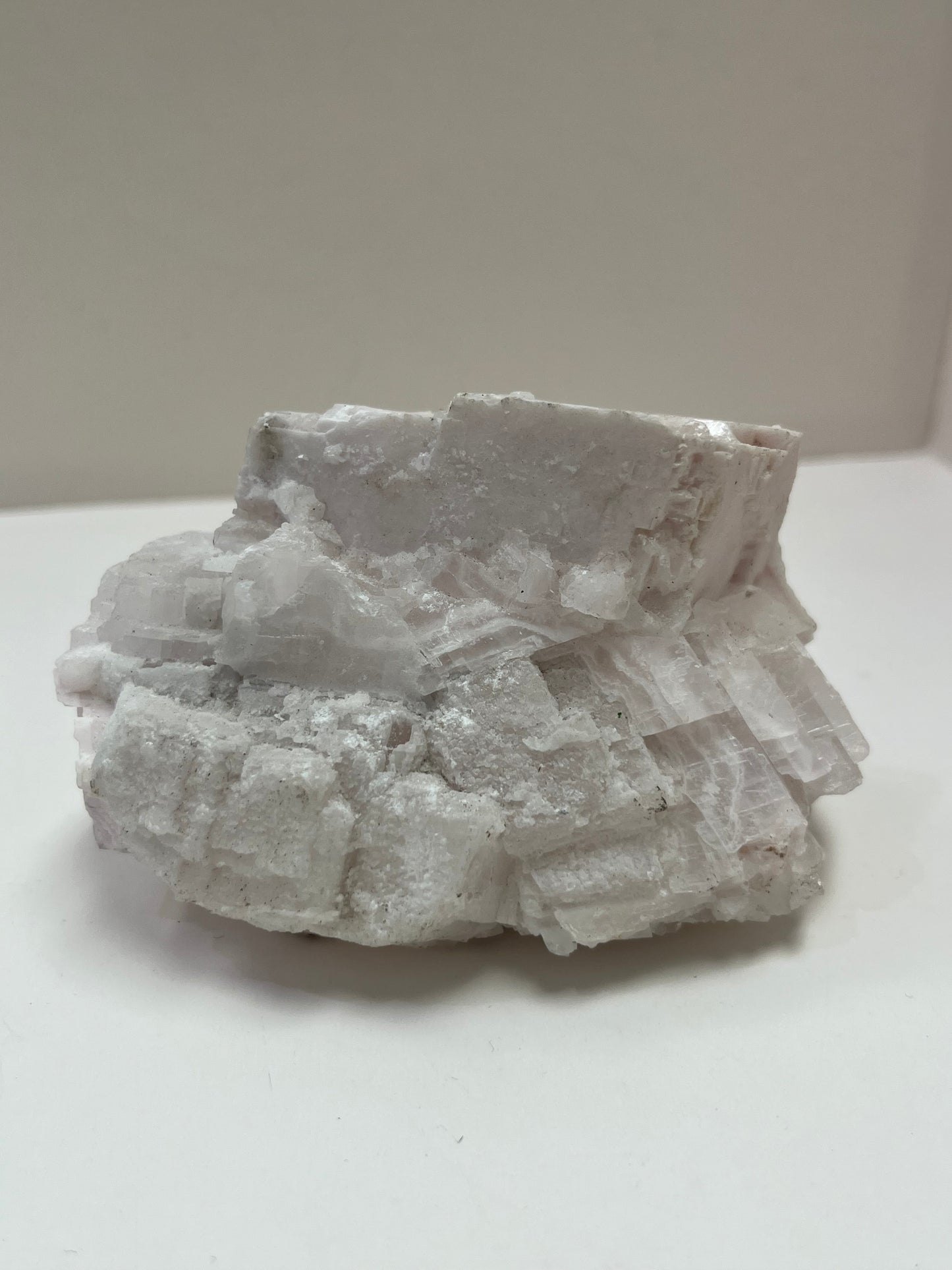 Pink Mangano Calcite Crystal Cluster, with small quartz crystals, 368grams