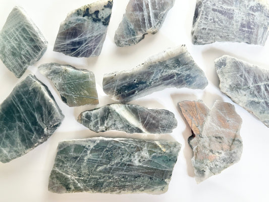 Labradorite Slab, mainly purple flash
