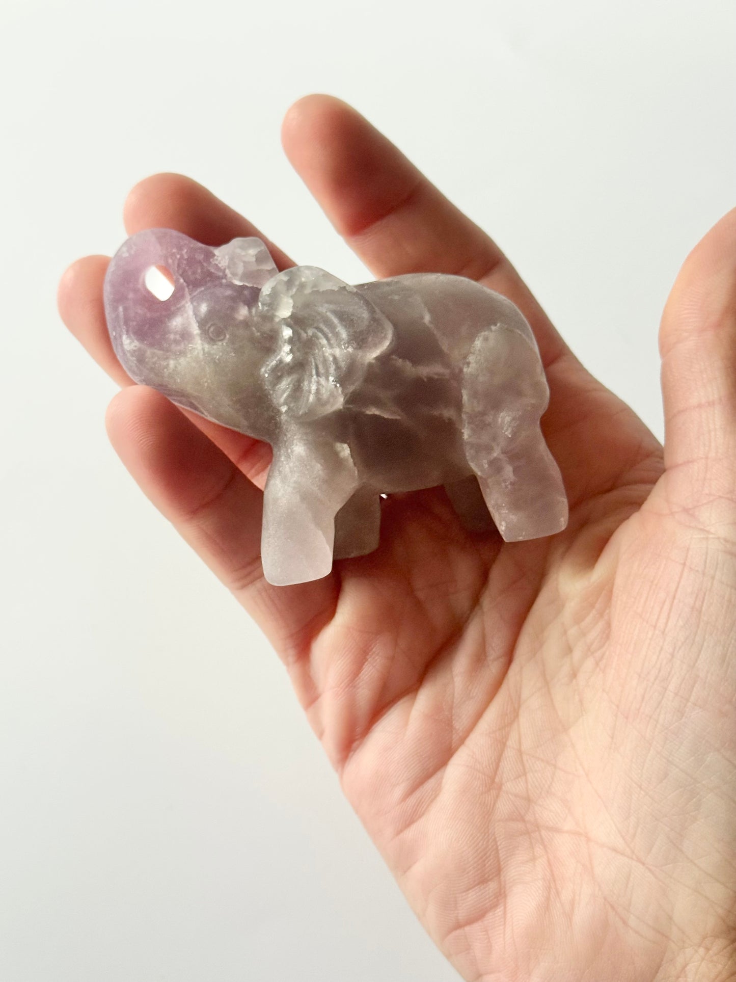 Fluorite Elephant Carving