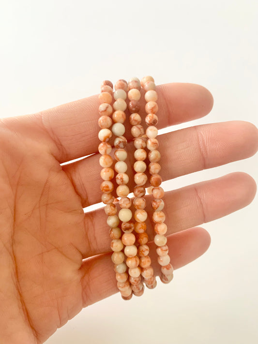 Red Vein Jasper Bead Bracelet