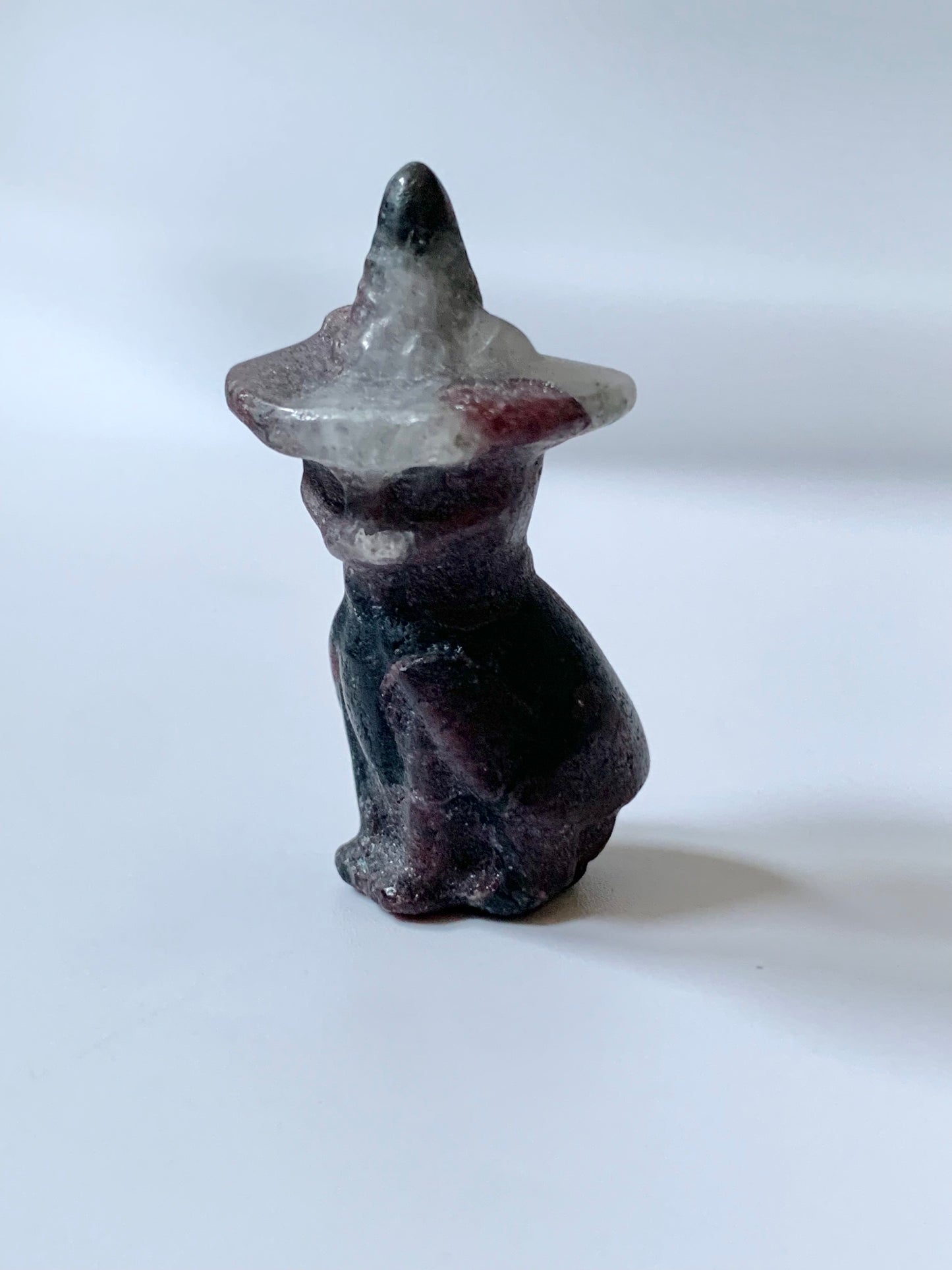Mini Cat with Witch Hat and Cape Carving