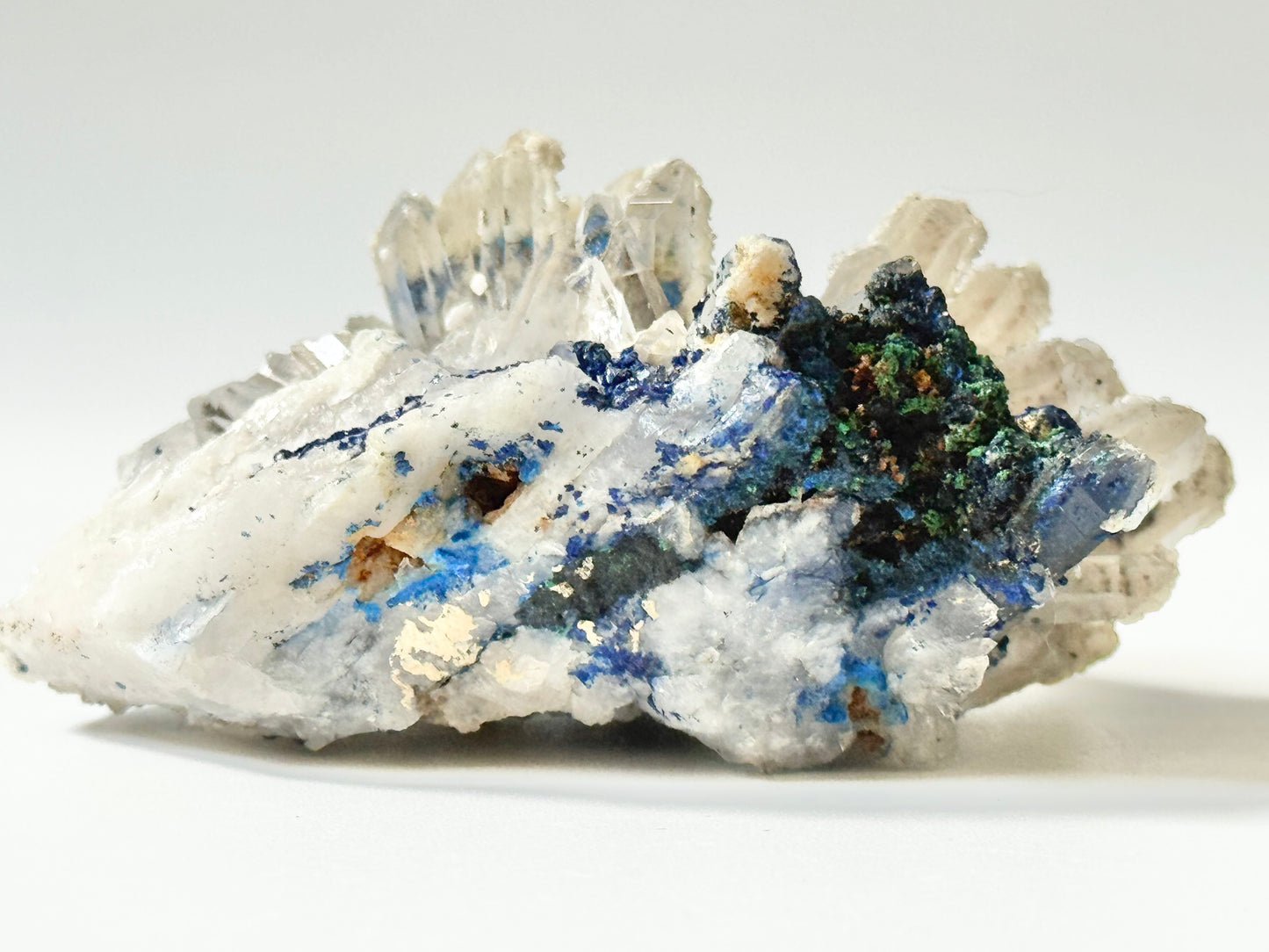 Azurite on Clear Quartz