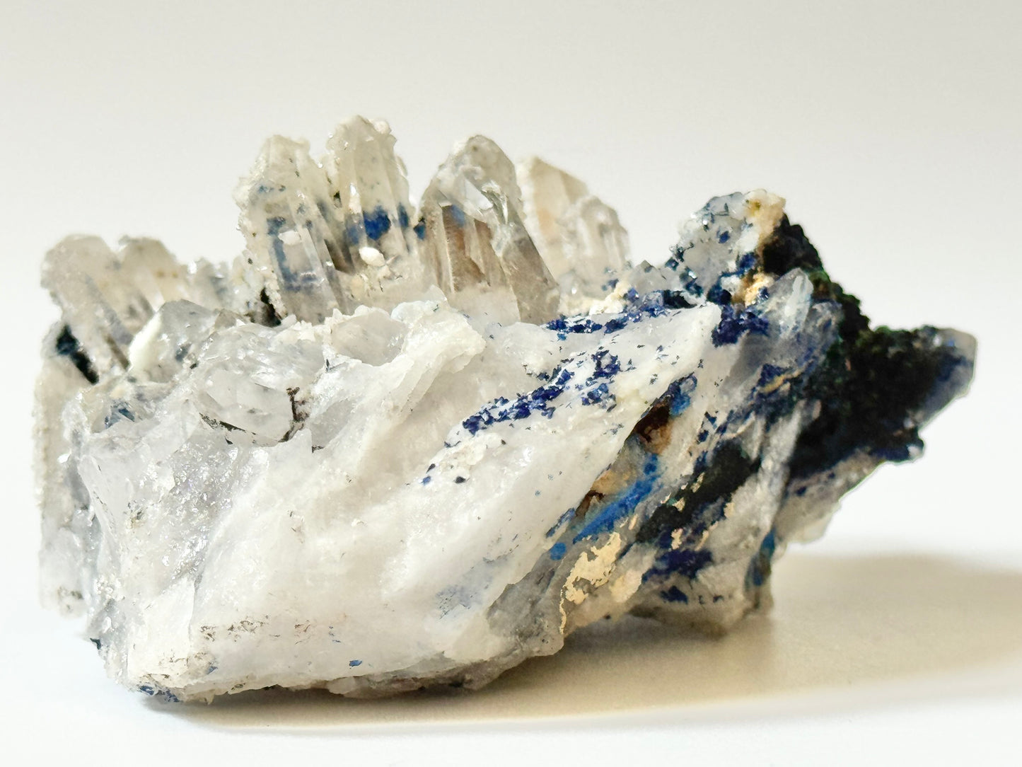 Azurite on Clear Quartz