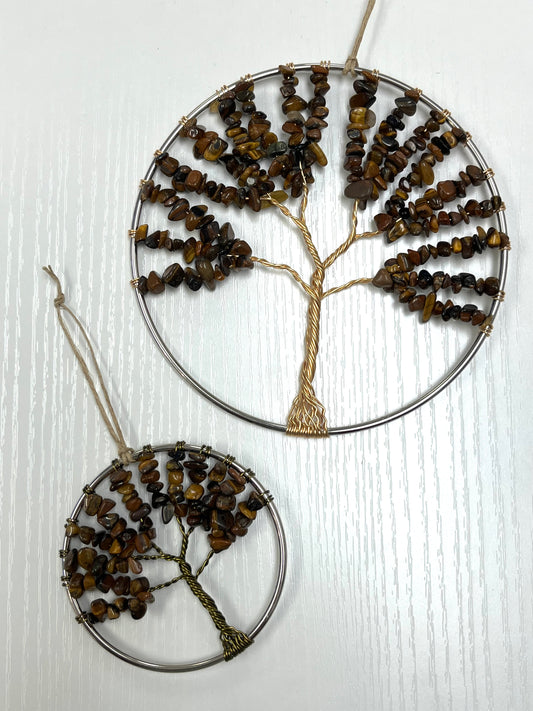Tiger's Eye Tree of Life Hanging