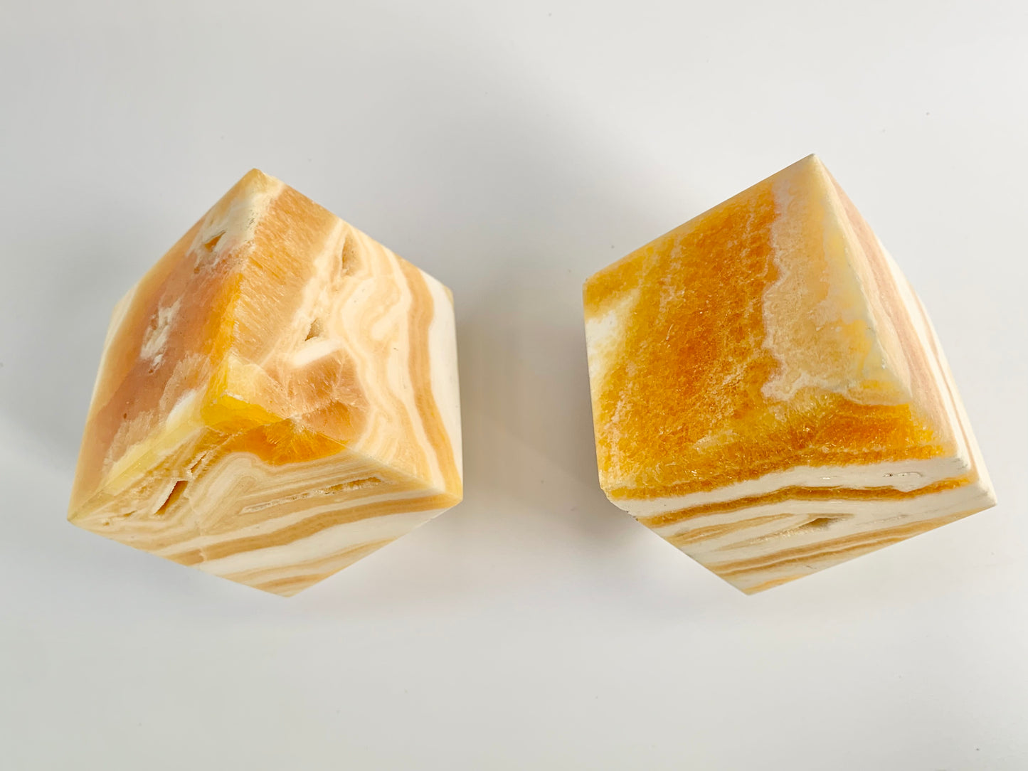Orange Calcite Floating cube, ~16 oz