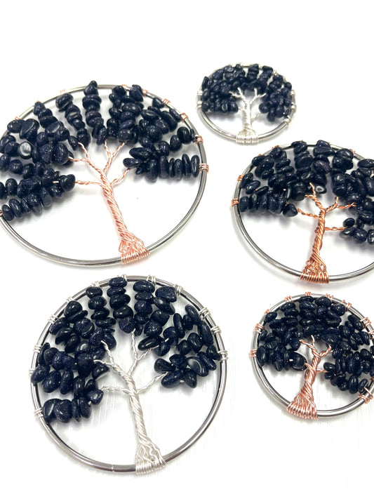 Blue Goldstone Tree of Life Hanging