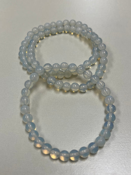 Opalite Round Bead Bracelet, 6mm