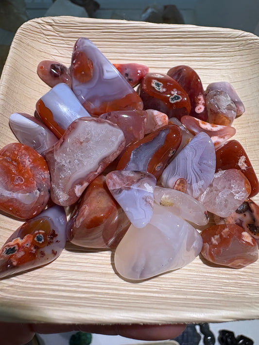 Moroccan Agate, 4 ounce bag polished mini tumbles