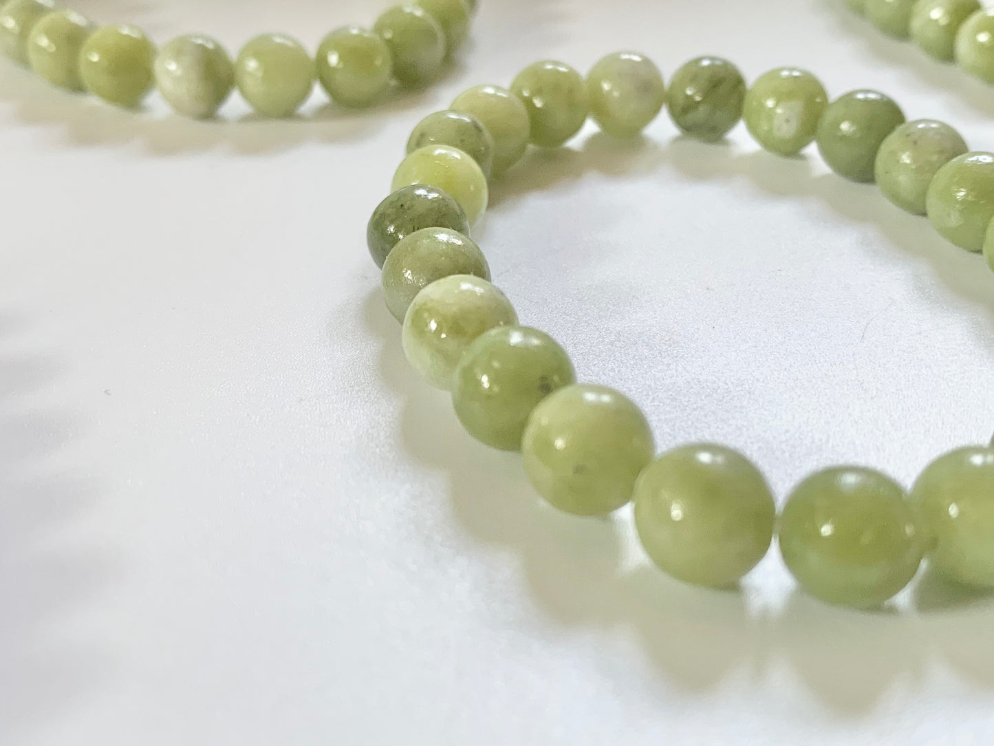 Green Jade Round Bead Bracelet, 8mm