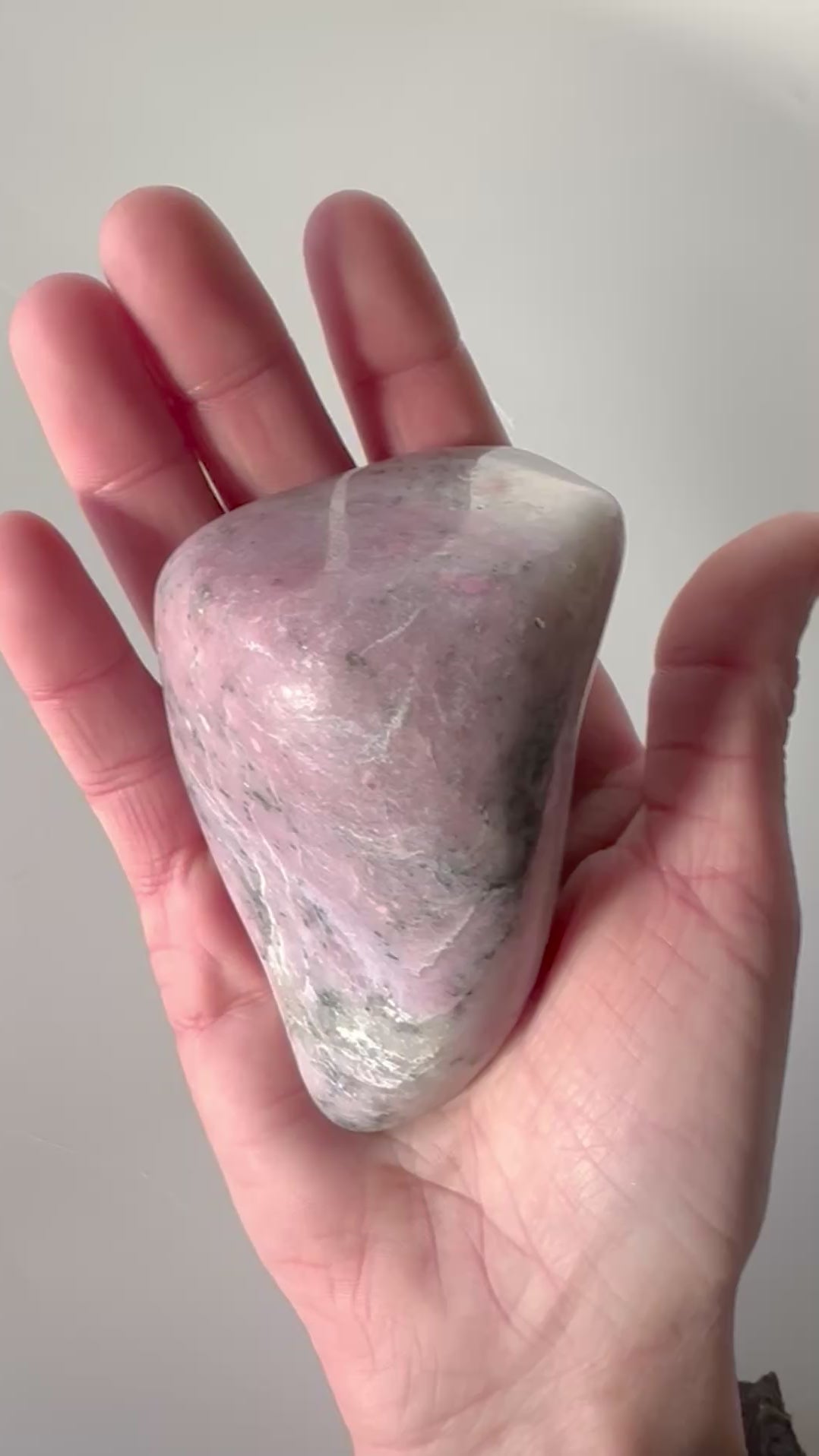 Pink Feldspar in Quartz Freeform | Natural Crystal Display